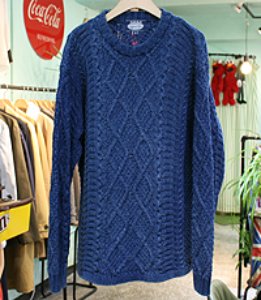 영국산 90s MICHAEL ROSS Original Blue 인디고 코튼 스웨터~100사이즈 !!!